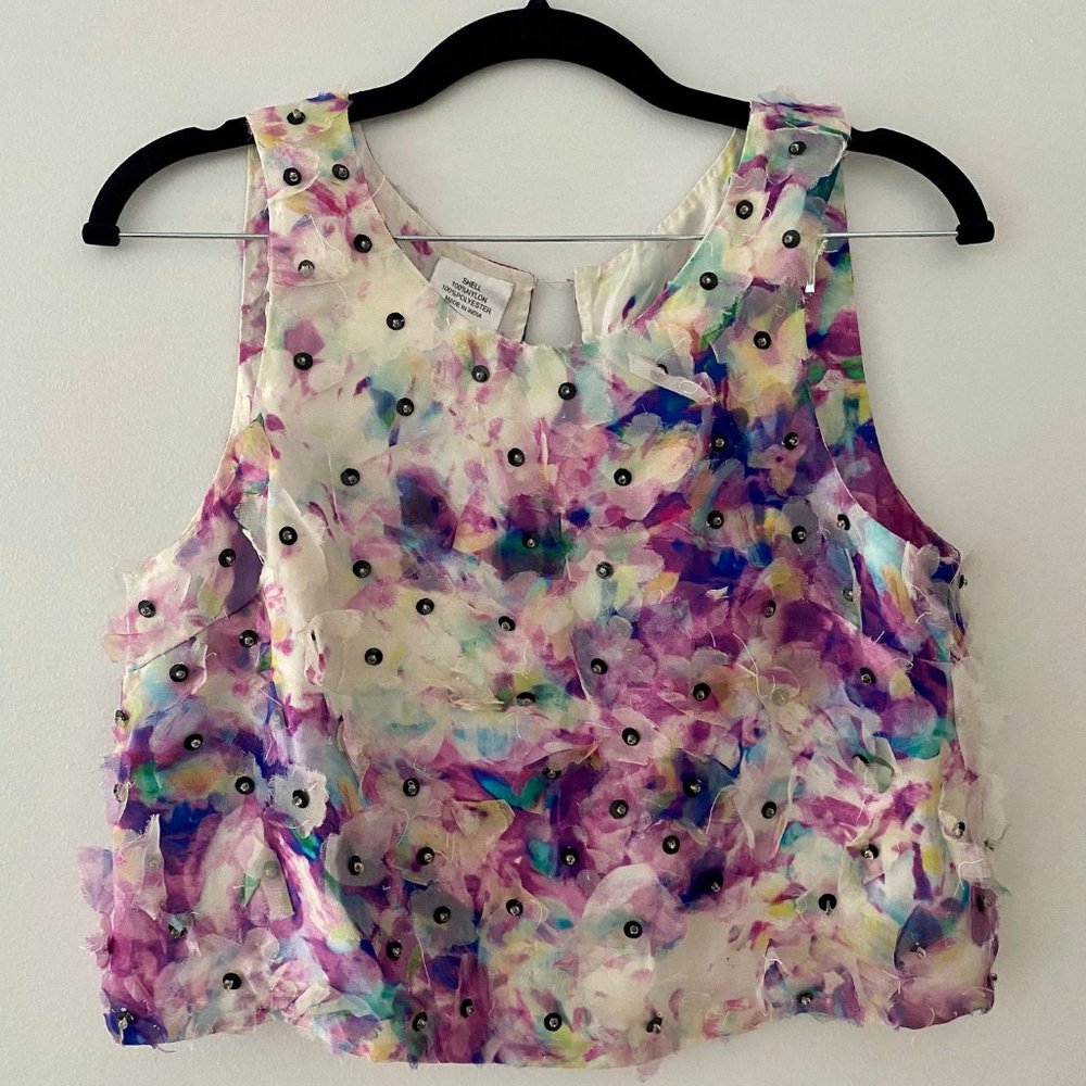 Alice & Olivia floral crop top